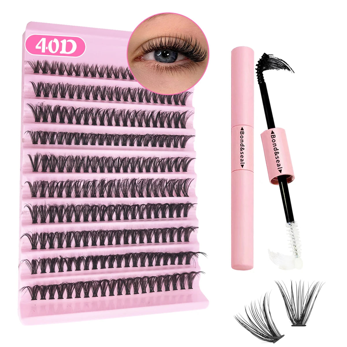 Eyelashes 200 PCS Clusters Lash Bond and Seal Makeup tools DIY Lashes Extension kit for gluing Lashes Gluing Glue Accessories