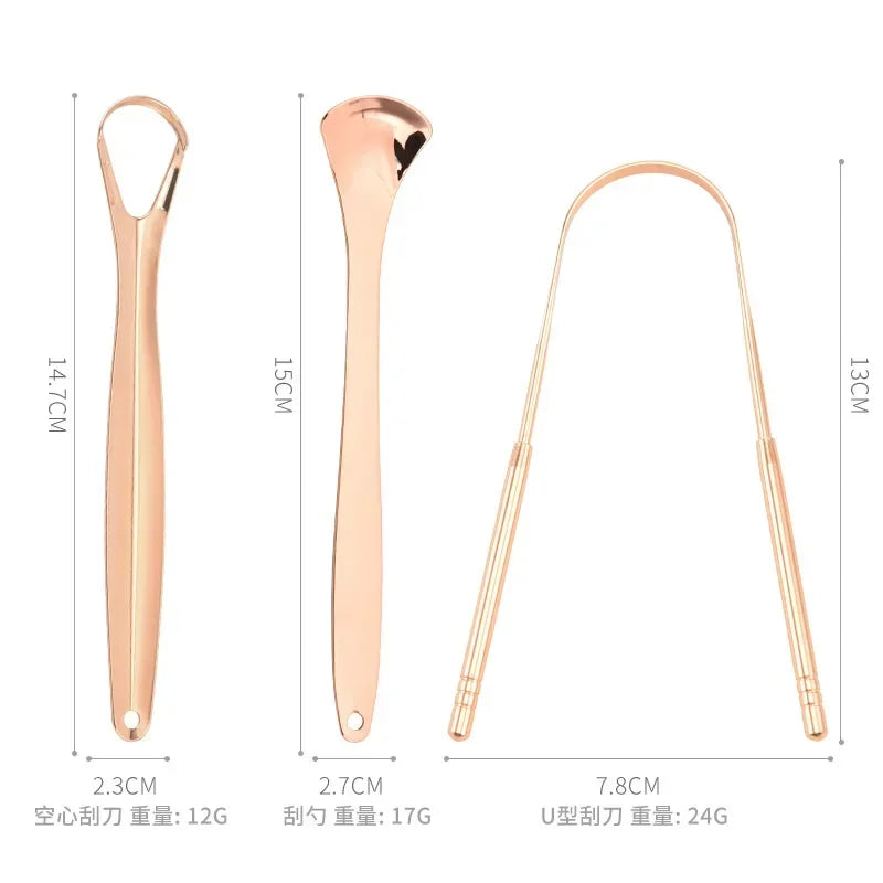 Premium 1pcs/3pcs Metal Tongue Scraper Cleaner for Adults & Kids Portable Stainless Steel Tongue Scrapers Brushes for Removing