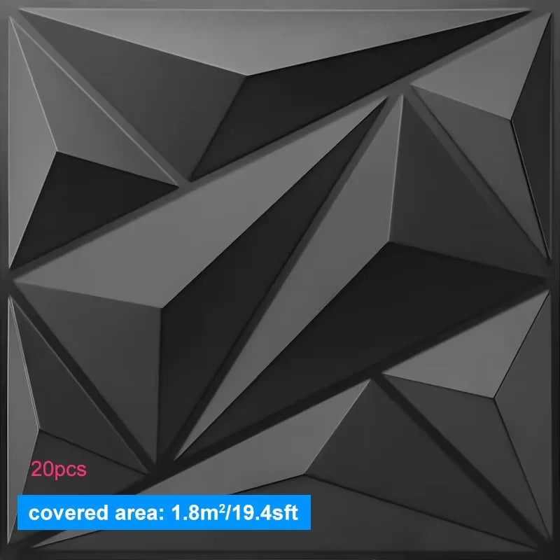 20PCS 3D Wall Panels 30x30cm Indoor Wall Decoration for Living Room Bedroom Hotel Office  Mural Tile-Panel-Mold 3D Wall Sticker