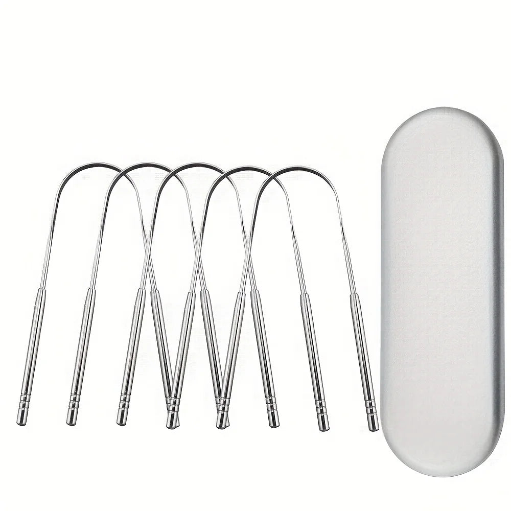5pcs Household Tongue Cleaning Tongue Scraper Reusable for Men and Women  Tongue Cleaning Tool Washable Oral Cleaning Iron box