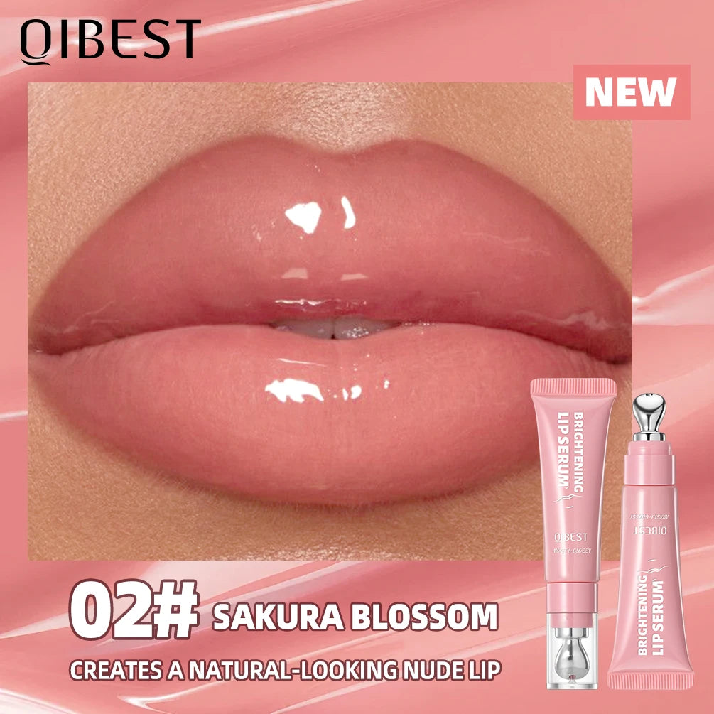 QIBEST Mirror Pearl Watery Crystal Jelly Lipgloss Lasting Moisturizing Lipstick Shine Glitter Lip Glaze Non Stick Cup Lip Makeup