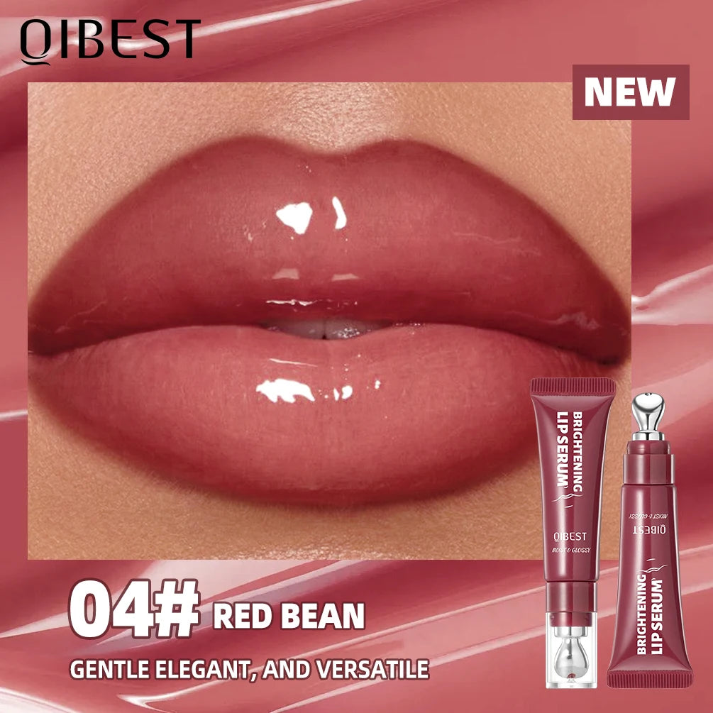 QIBEST Mirror Pearl Watery Crystal Jelly Lipgloss Lasting Moisturizing Lipstick Shine Glitter Lip Glaze Non Stick Cup Lip Makeup