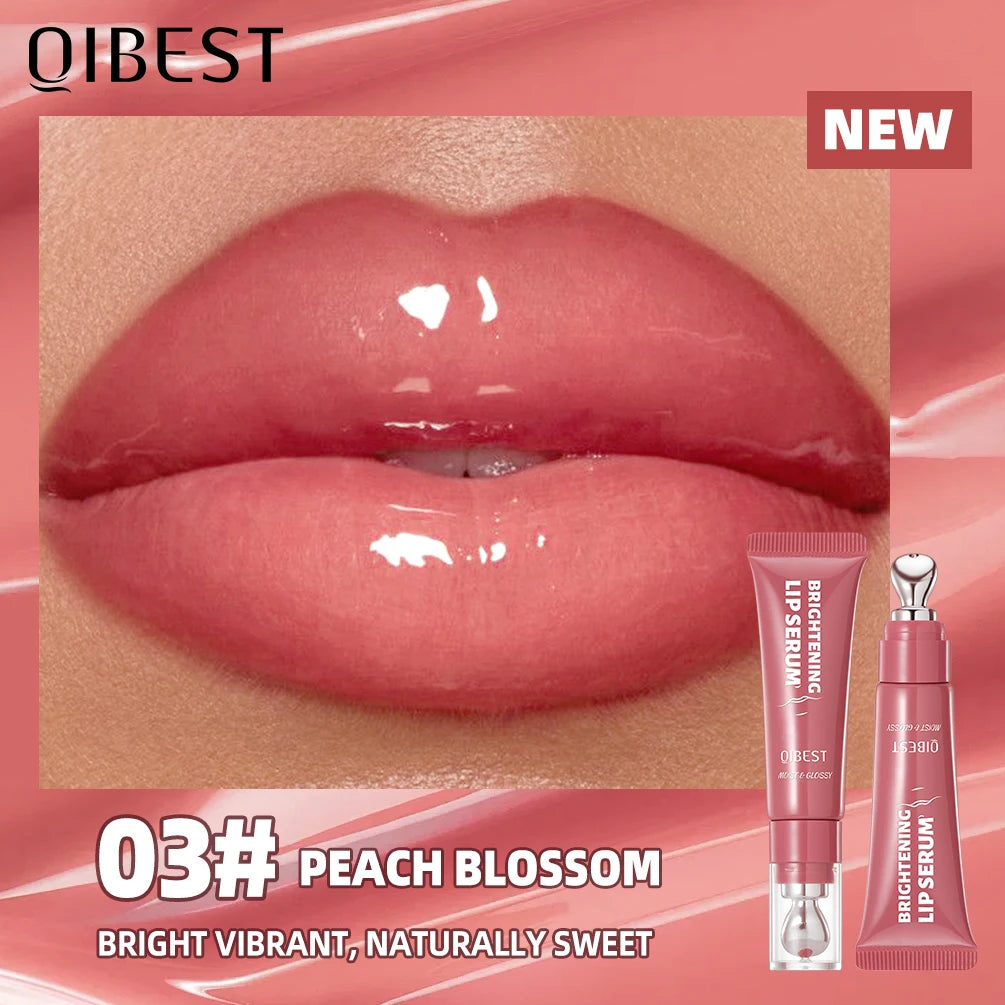 QIBEST Mirror Pearl Watery Crystal Jelly Lipgloss Lasting Moisturizing Lipstick Shine Glitter Lip Glaze Non Stick Cup Lip Makeup