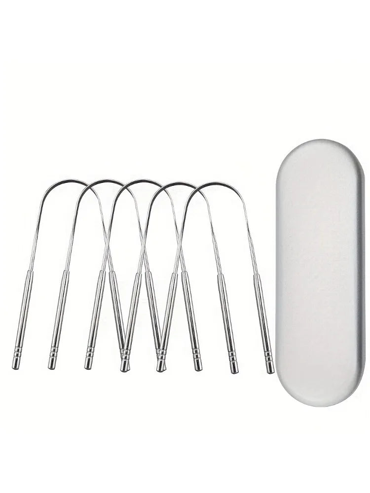 5pcs Household Tongue Cleaning Tongue Scraper Reusable for Men and Women  Tongue Cleaning Tool Washable Oral Cleaning Iron box