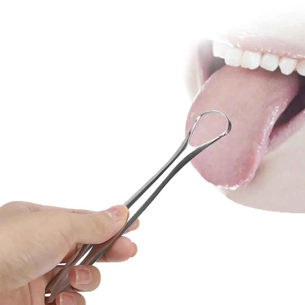 Fights Bad Breath Tongue Cleaner, Stainless Steel Scraper, Removes Bacteria & Coating, for Fresh Breath Daily