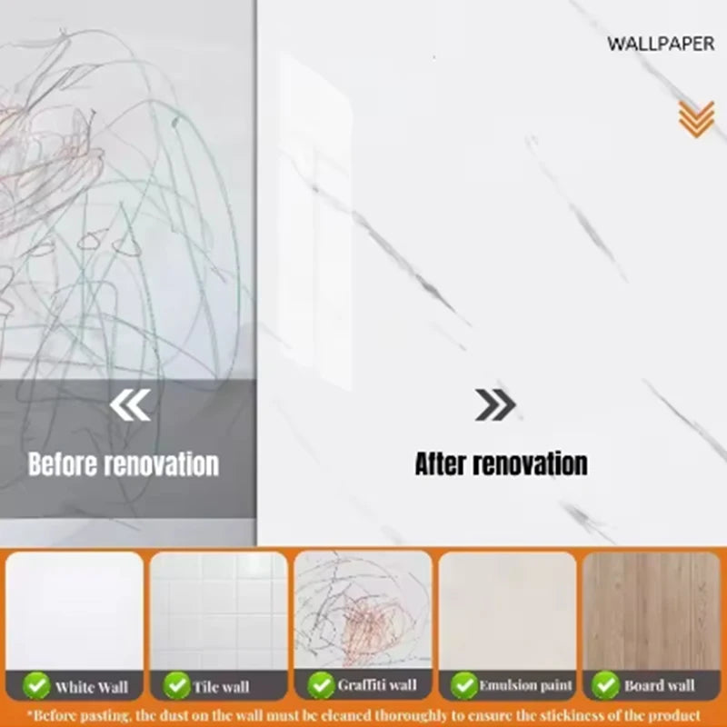 1 Roll Marble Thick Foam Imitation Tile Self-Adhesive Wallpaper Bedroom Living Room Decoration Bathroom Waterproof Wall Sticker