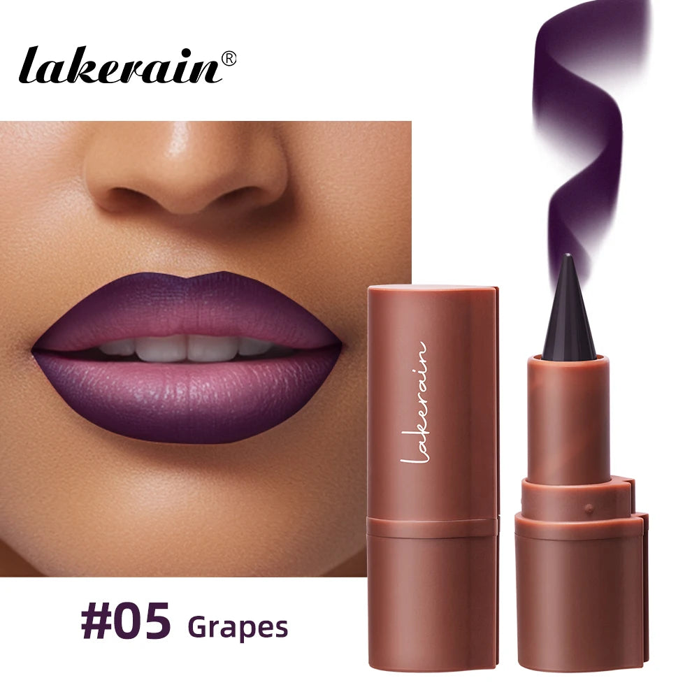 6Colors Liner Lipstick Matte Black Brown Velvet Lipstick Waterproof Non Sticky Contouring Tint Lipliner Crayon Lip Makeup