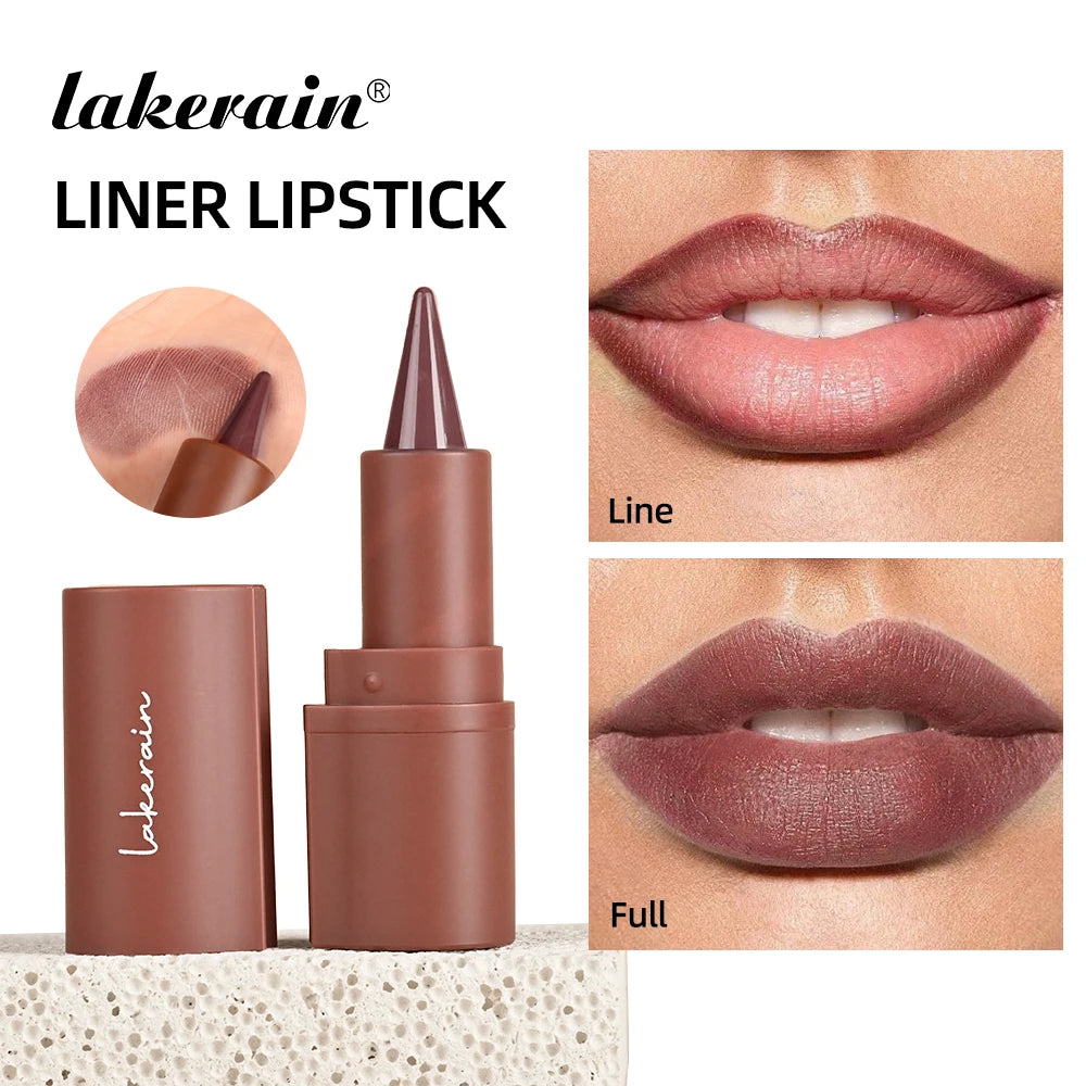 6Colors Liner Lipstick Matte Black Brown Velvet Lipstick Waterproof Non Sticky Contouring Tint Lipliner Crayon Lip Makeup