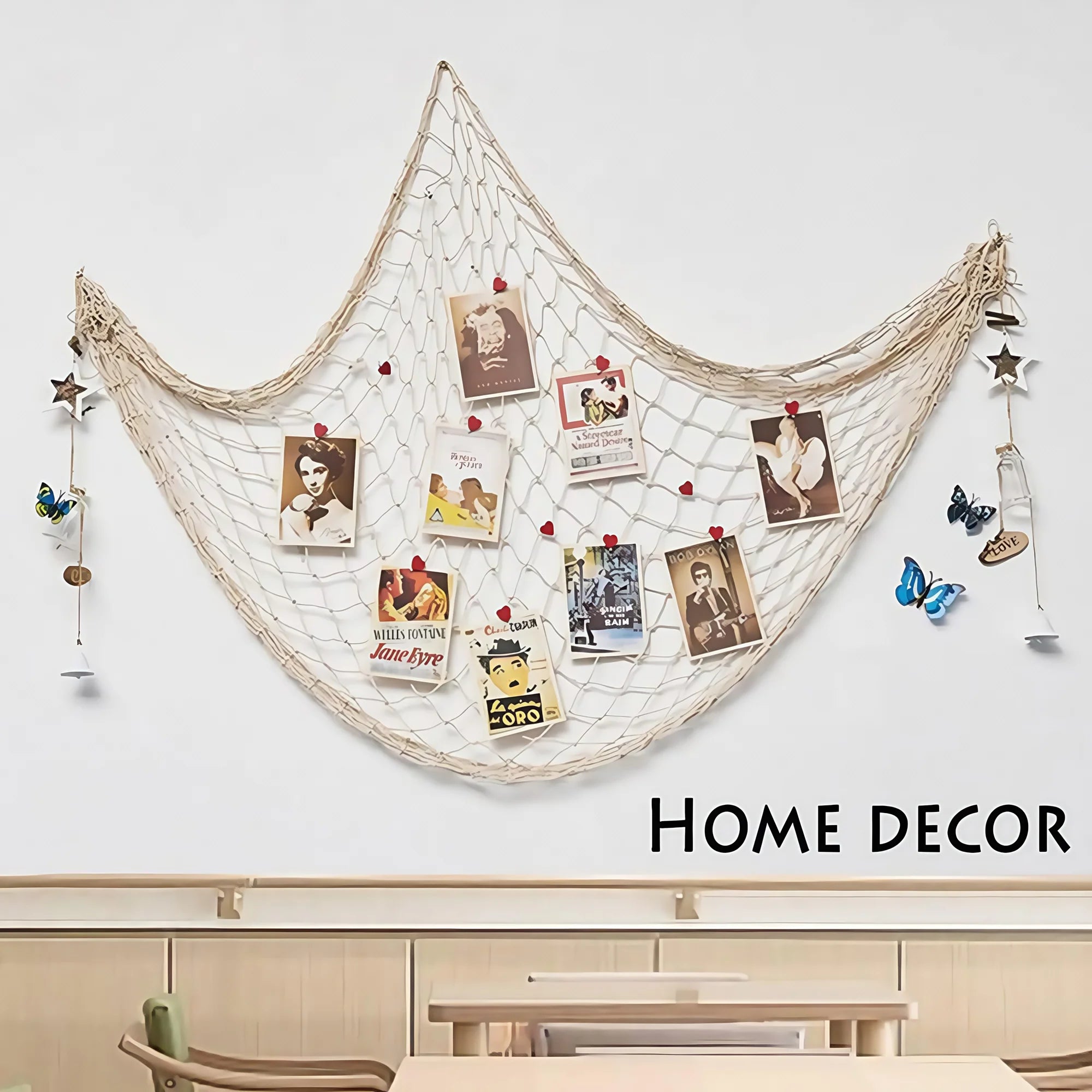 39x79in Beach Themed Fish Net Decorations for Pirate, Mermaid, Beach Party Home Bedroom Decor